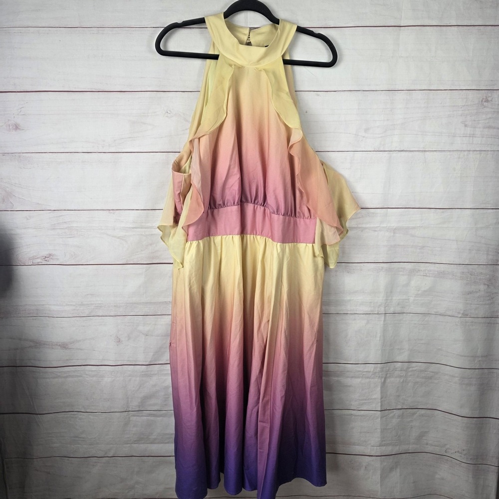 Her Universe Dress Womens 26 Multicolor Padme Amidala Lake Maxi Halter Ruffle